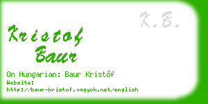 kristof baur business card