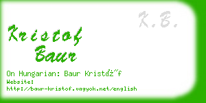 kristof baur business card